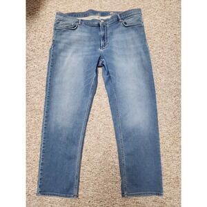 FAHERTY‎ Stretch Terry Knit Denim Jeans Straight Leg Indigo Dyed Mens Sz 42